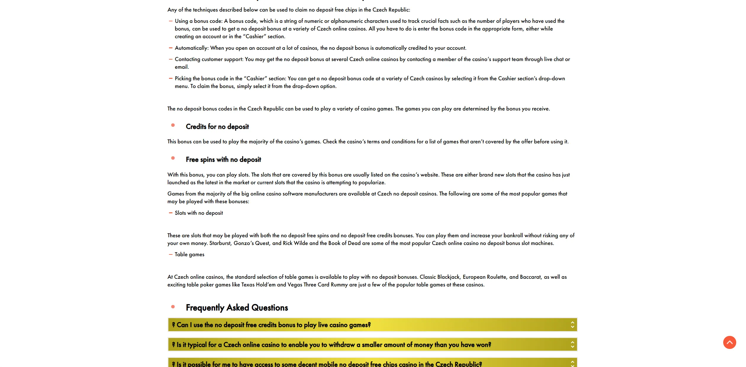 Screenshot of Topcasinoexpert.com - Best Czech No Deposit Bonuses ᐉ No Deposit Casinos in Czech Republic